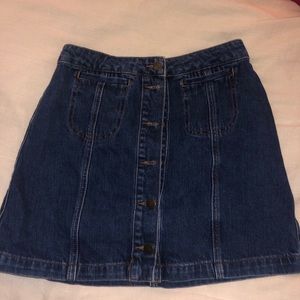 High Waisted Button Down Jean Skirt